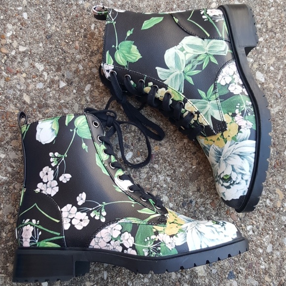 Steve Madden Floral Officer Combat Boots 7.5 - Picture 7 of 8